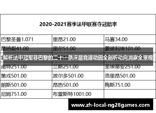 解析法甲冠军非巴黎的二十一条深层竞逐动因全剖析动向洞察全景观